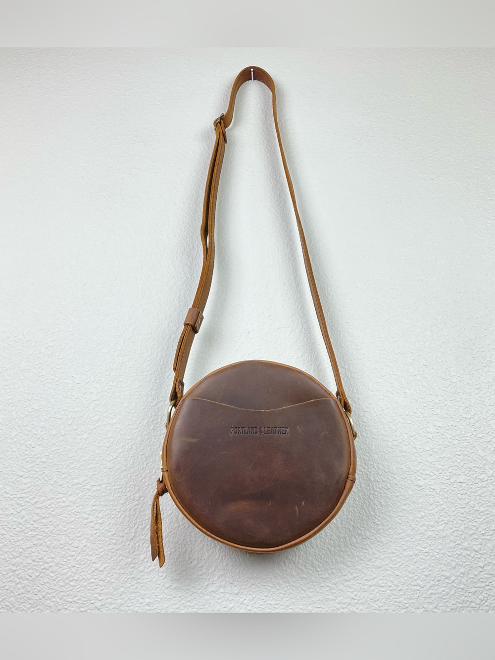 Portland Leather Circle Crossbody Women’s Brown Leather Handbag Shoulder Bag